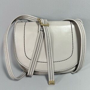 Hobo International Light Gray Leather Flap Close Crossbody Bag